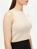 Women's Cashmere Crop Top White - Gobi Cashmere #color_off-white
