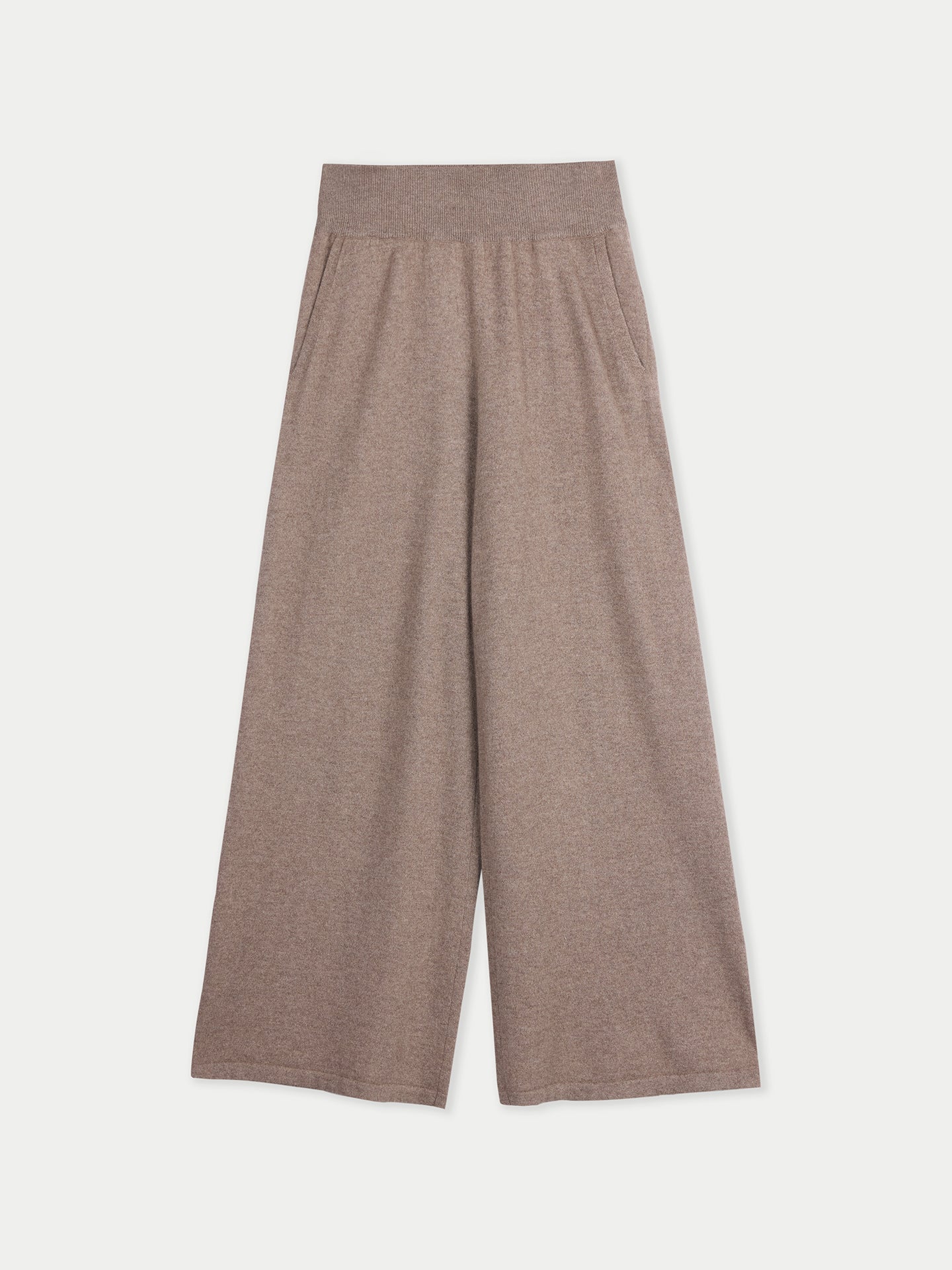 Organic Colour Wide-Leg Cashmere Trousers