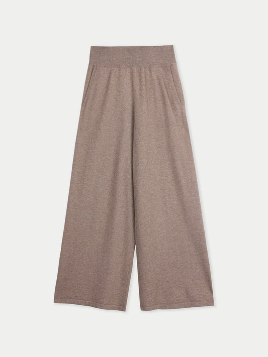 Organic Colour Wide-Leg Cashmere Trousers