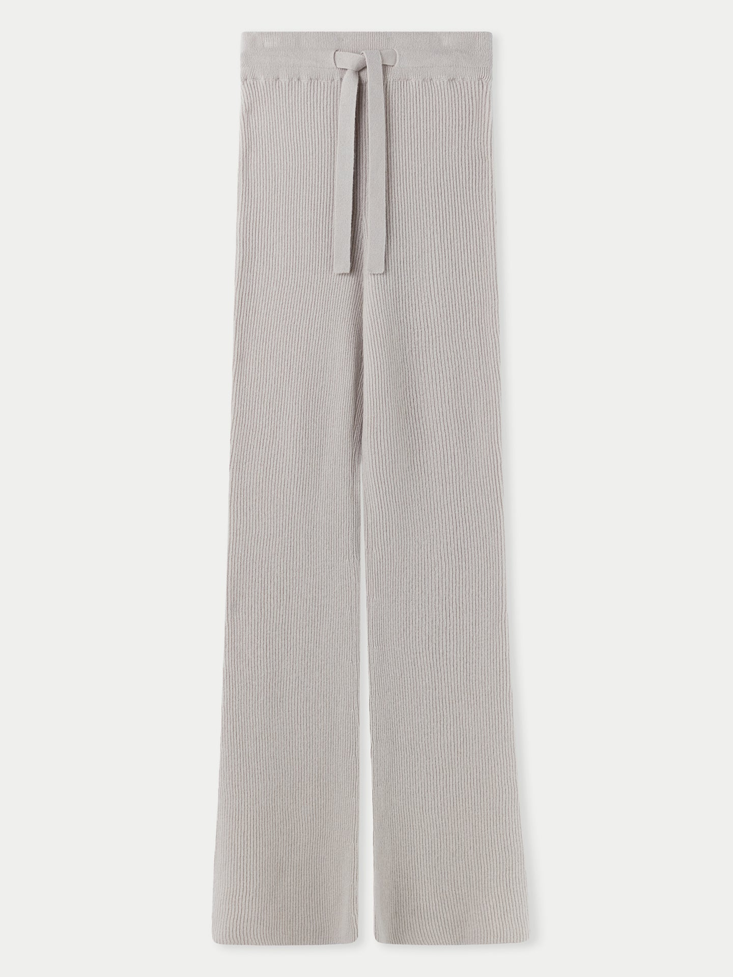 Women's Cashmere Ribbed-Knit Trousers Chateau Gray - Gobi Cashmere