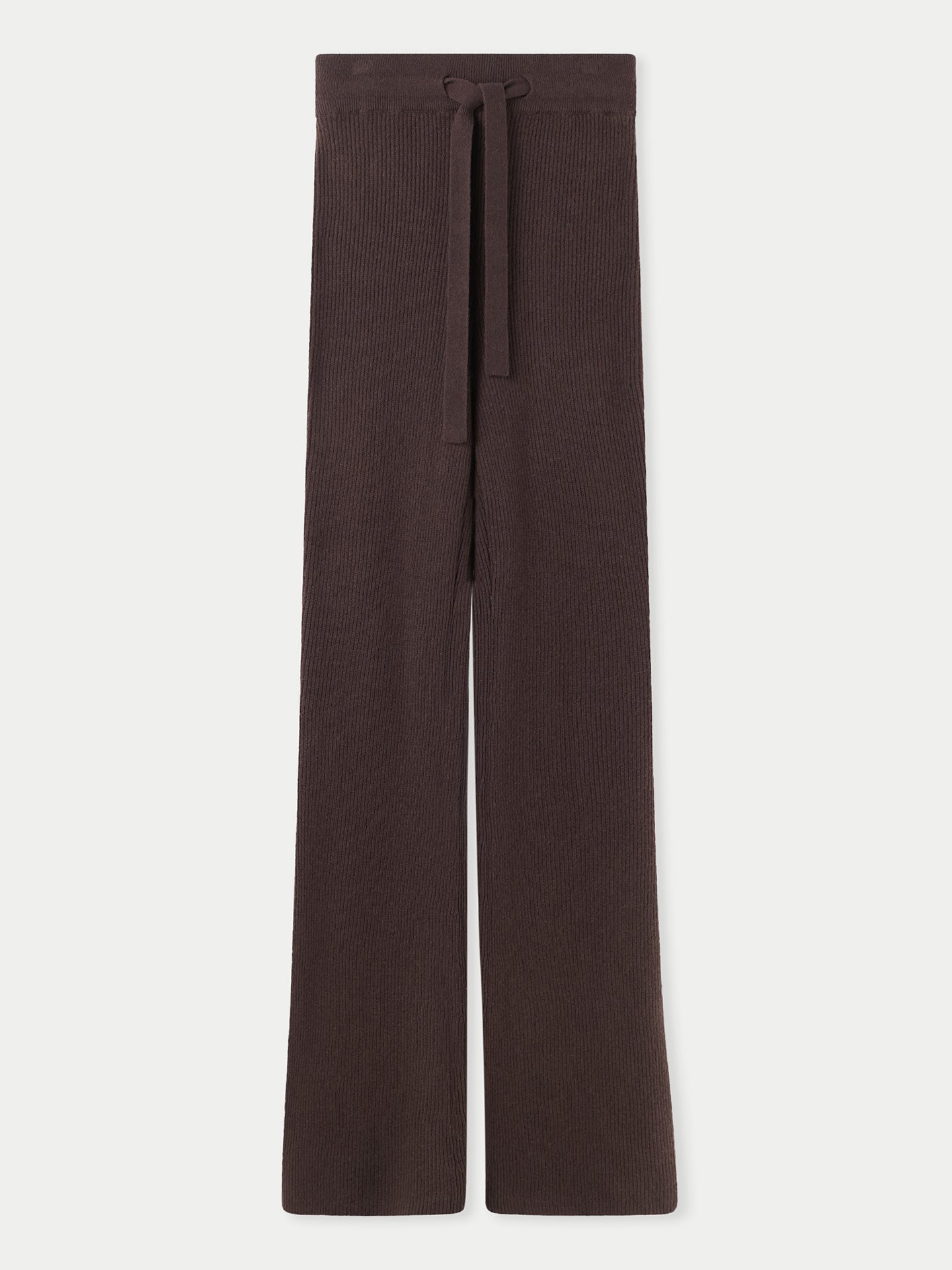 Women's Cashmere Ribbed-Knit Trousers Wren- Gobi Cashmere