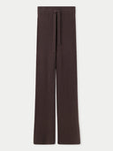 Women's Cashmere Ribbed-Knit Trousers Brown - Gobi Cashmere #color_wren