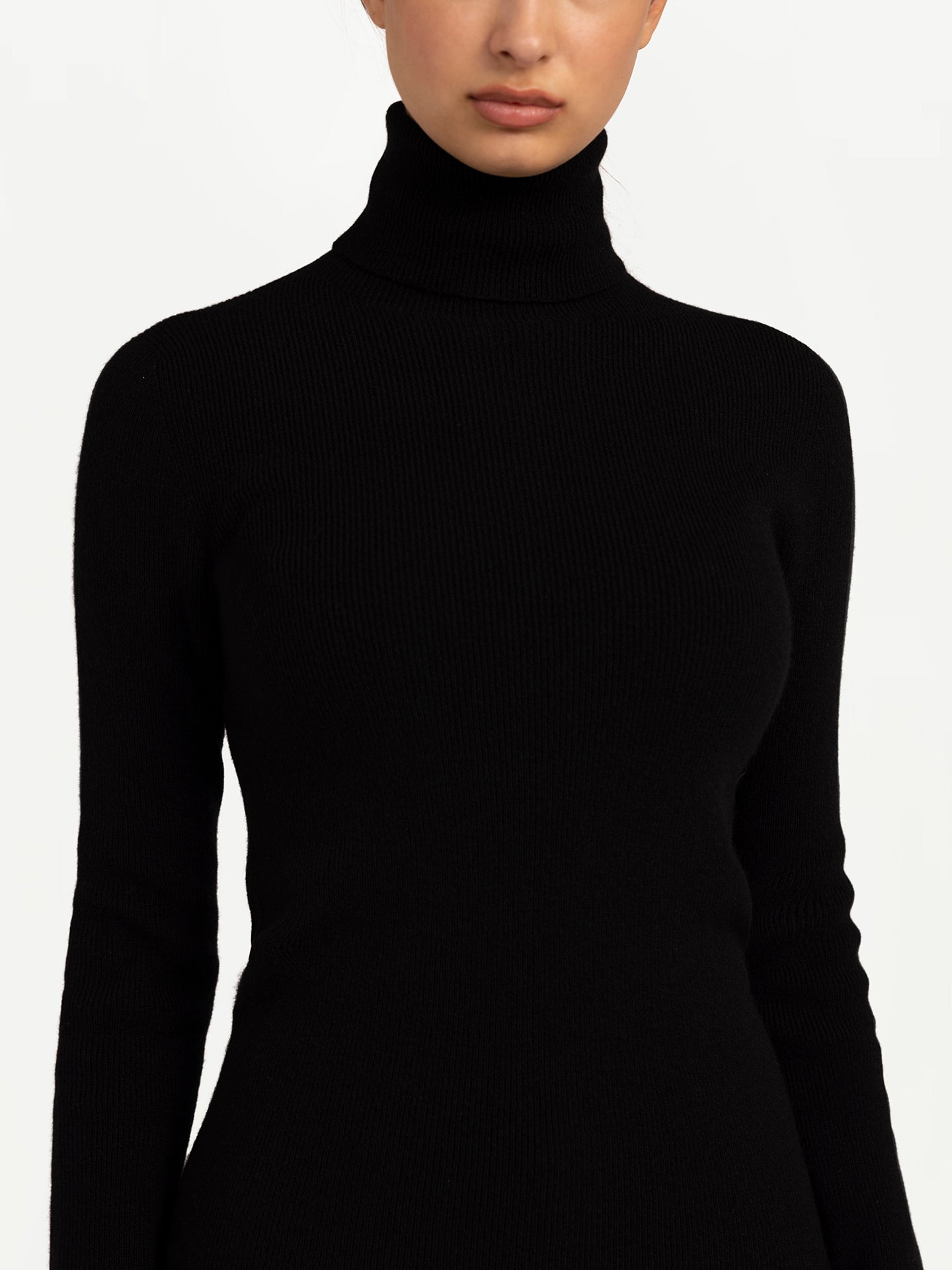 High-Neck Cashmere Turtleneck