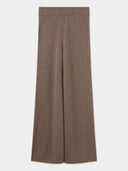 Women's Rib-Knit Flare Trousers Taupe - Gobi Cashmere #color_taupe