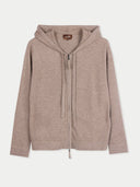 Brown hoodie with a brand logo on a white background #color_taupe