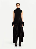 Women's Cut-Out Cashmere Vest Black - Gobi Cashmere #color_black