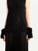 Women's Cut-Out Cashmere Vest Black - Gobi Cashmere #color_black