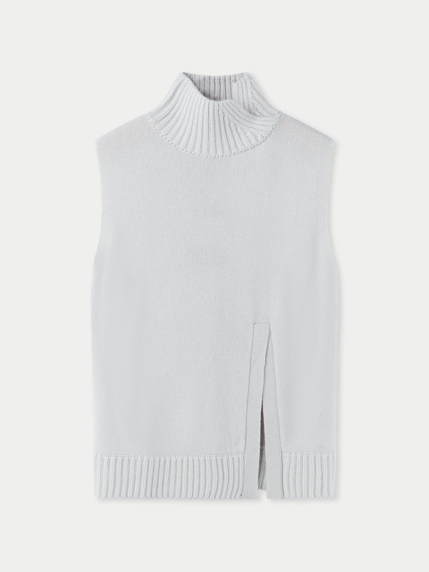 Women's Cut-Out Cashmere Vest Silver Birch - Gobi Cashmere