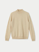 Organic Colour Essential Cashmere Mock Neck Jumper Beige - Gobi Cashmere