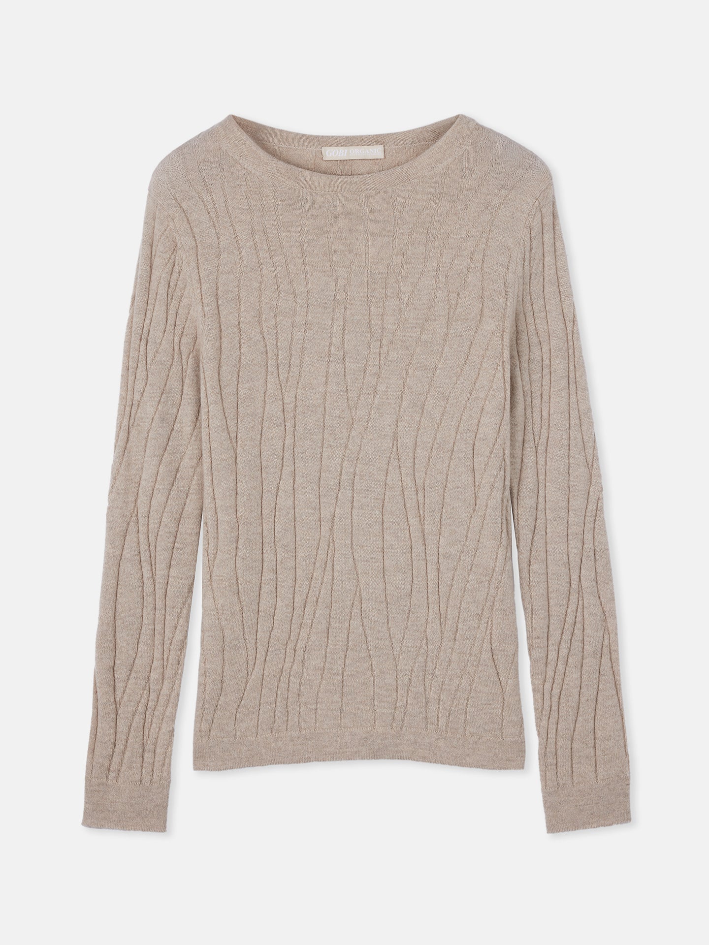 Organic Colour Cashmere Crewneck Jumper Taupe | GOBI Cashmere