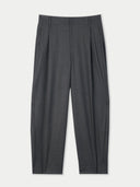 Barrel-Leg Cashmere Trousers | GOBI UK #color_charcoal