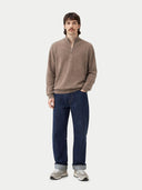 Organic Colour Essential Half-Zip Cashmere Jumper Taupe - Gobi Cashmere