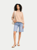 Organic Colour Women T-Neck  Cashmere Jumper Beige - Gobi Cashmere