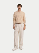 Organic Colour Essential V-Neck Cashmere Jumper Beige - Gobi Cashmere