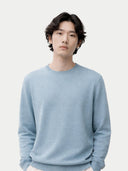 Essential Crewneck Cashmere Jumper Cloud Blue - Gobi Cashmere #color_cloud-blue