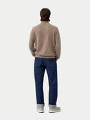 Organic Colour Essential Half-Zip Cashmere Jumper Taupe - Gobi Cashmere