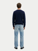 Cashmere Horse Intarsia Jumper Navy - Gobi Cashmere