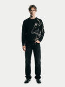 Cashmere Horse Jacquard Jumper Black - Gobi Cashmere