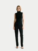 Turtleneck Cashmere Vest Black - Gobi Cashmere #color_black