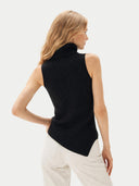 Turtleneck Cashmere Vest Black - Gobi Cashmere #color_black