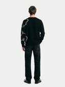 Cashmere Horse Jacquard Jumper Black - Gobi Cashmere