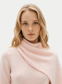 Cashmere Jumper with Draped Scarf Peach Blush - Gobi Cashmere