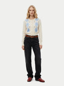 Cashmere Argyle Cardigan White - Gobi Cashmere #color_soft-white