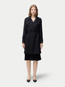 Women’s Cashmere Trench Coat in Black | GOBI UK #color_black