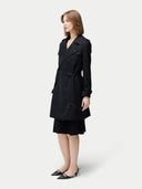 Women’s Cashmere Trench Coat in Black | GOBI UK #color_black