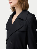 Women’s Cashmere Trench Coat in Black | GOBI UK #color_black
