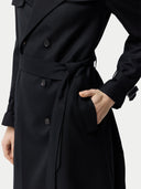 Women’s Cashmere Trench Coat in Black | GOBI UK #color_black