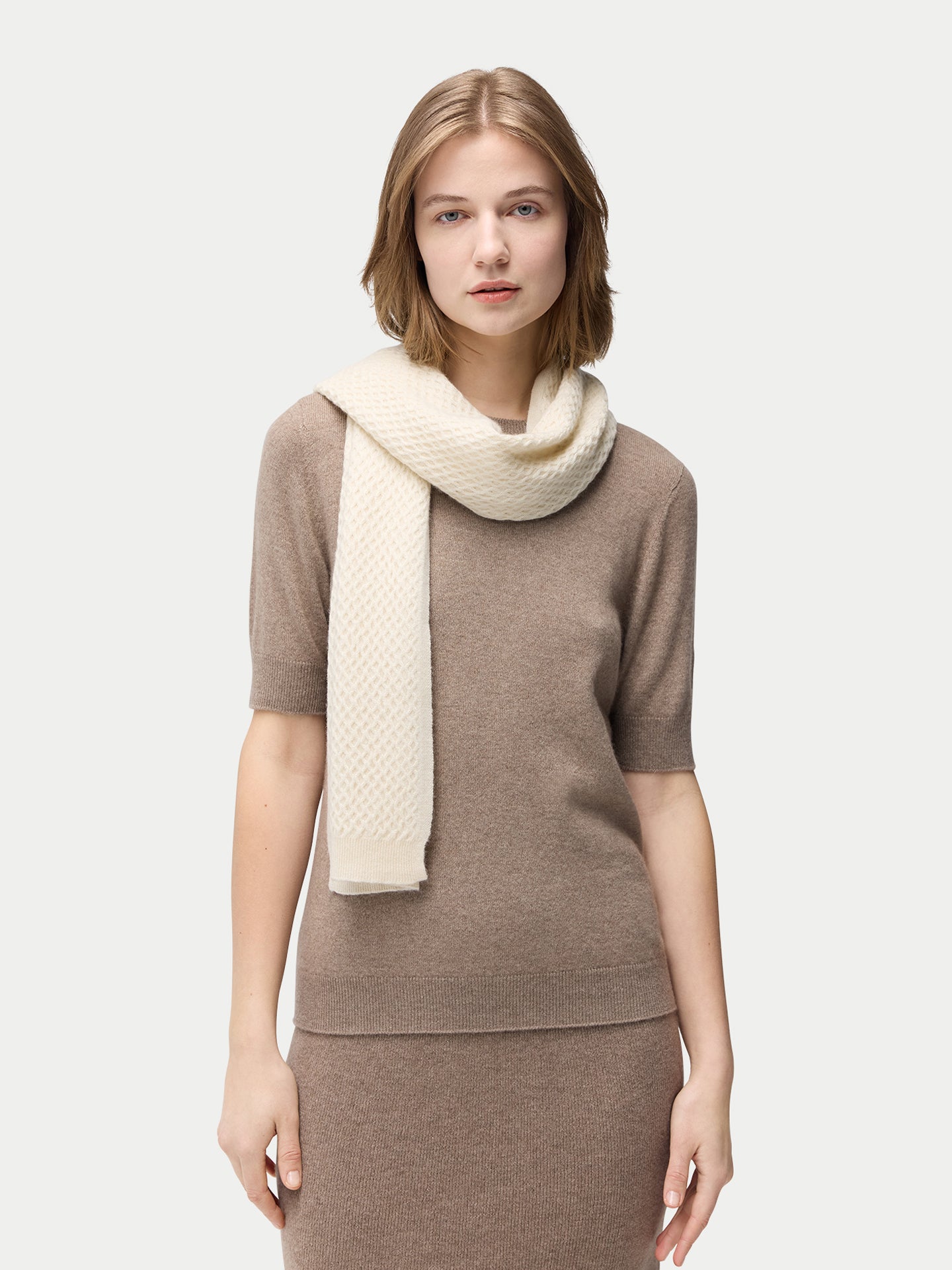 Long Textured Cashmere Scarf | GOBI Cashmere