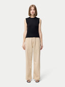 Women's Silk-Blend Sleeveless Knit Top Black | GOBI Cashmere #color_black