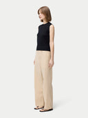 Women's Silk-Blend Sleeveless Knit Top Black | GOBI Cashmere #color_black
