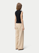 Women's Silk-Blend Sleeveless Knit Top Black | GOBI Cashmere #color_black