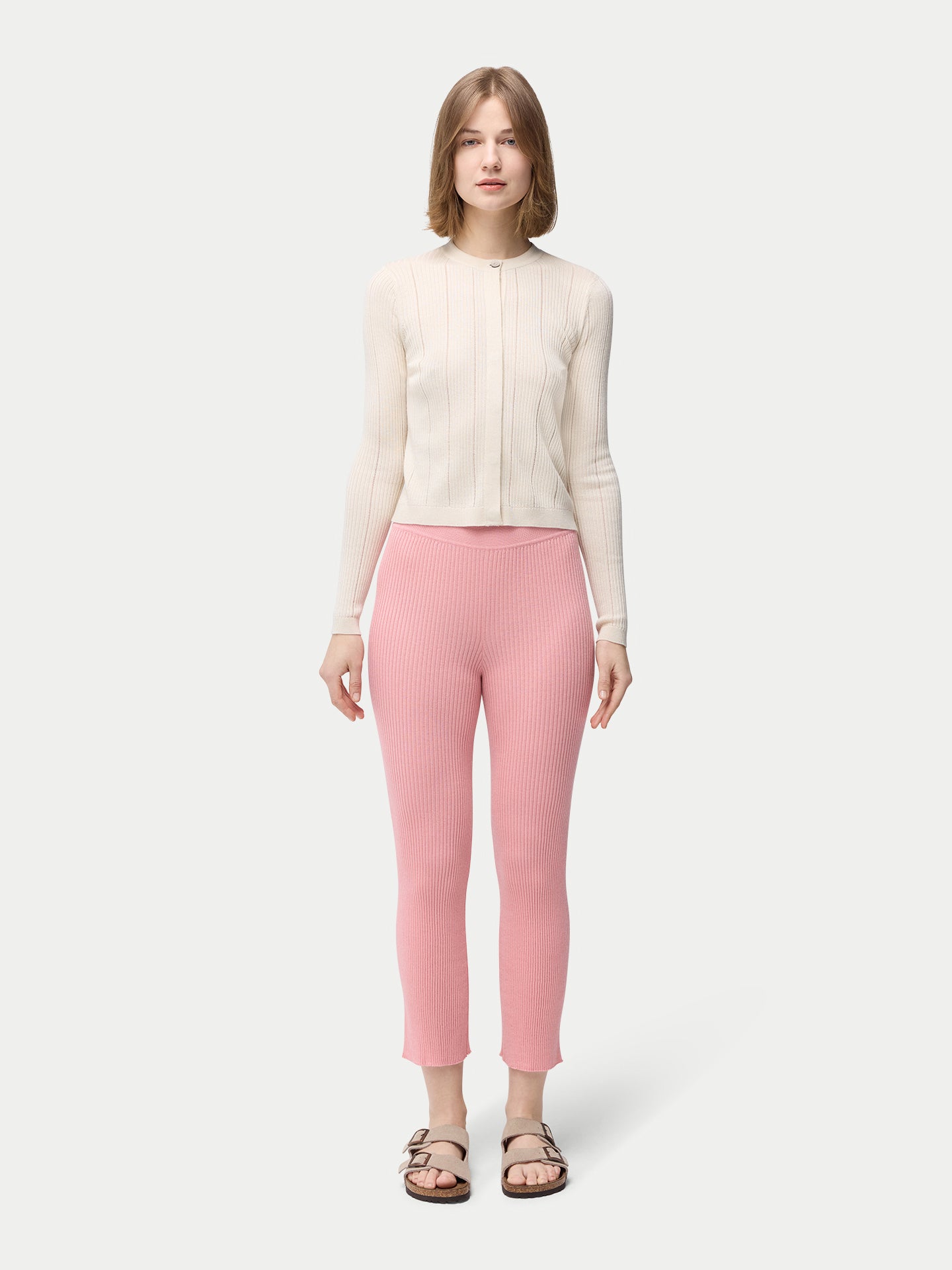 Hidden Button Cashmere Silk Cardigan