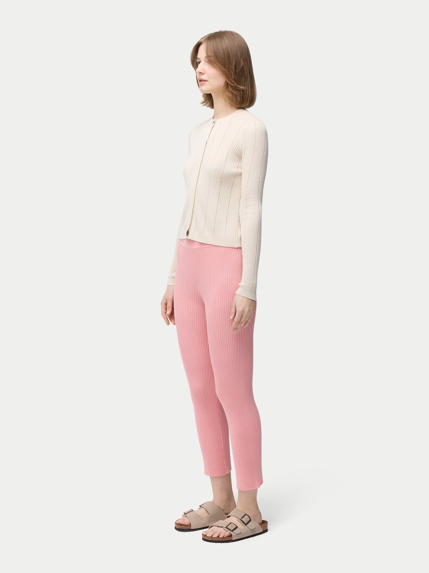 Hidden Button Cashmere Silk Cardigan