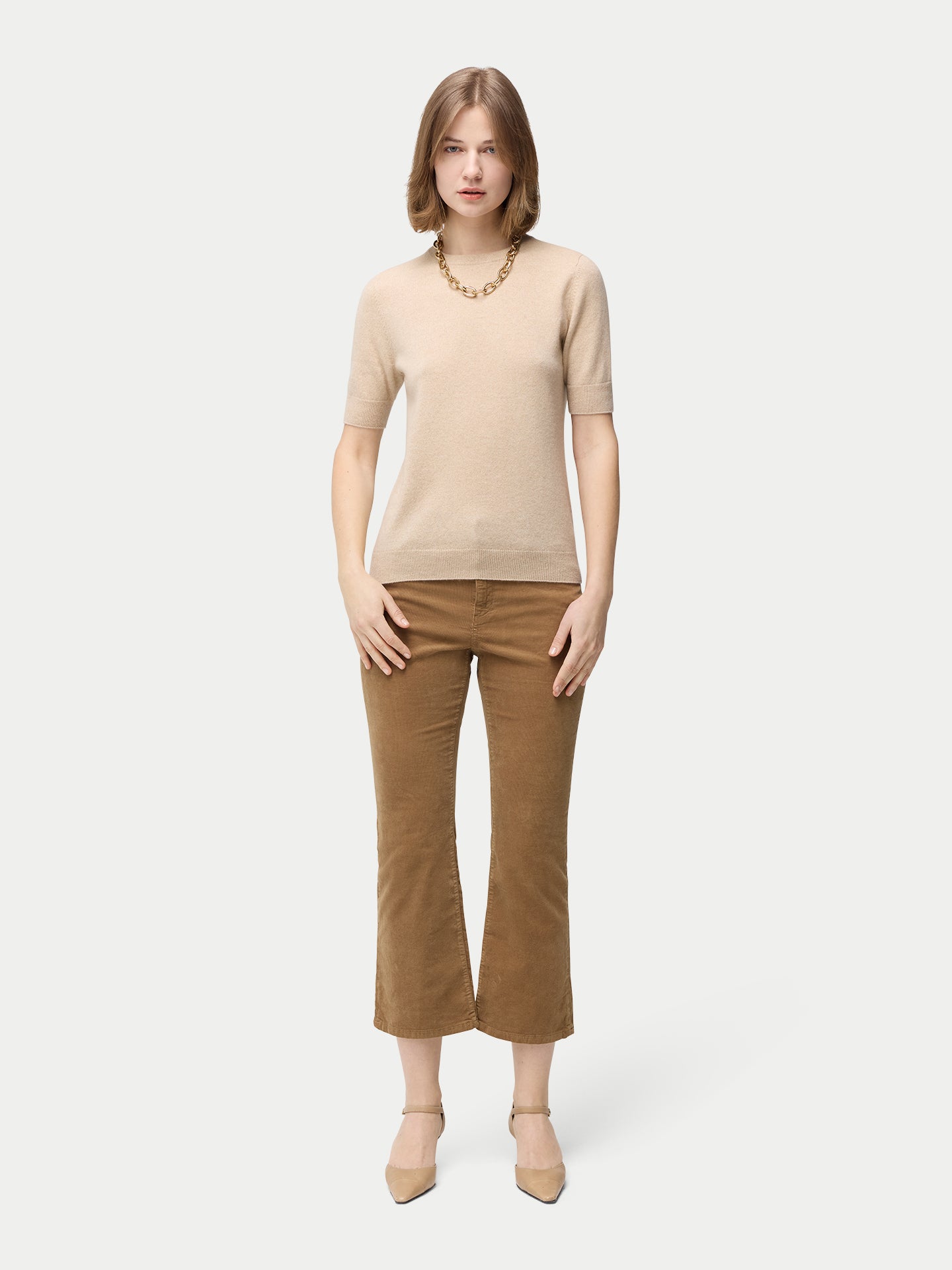 Organic Colour Crew Neck Cashmere Top