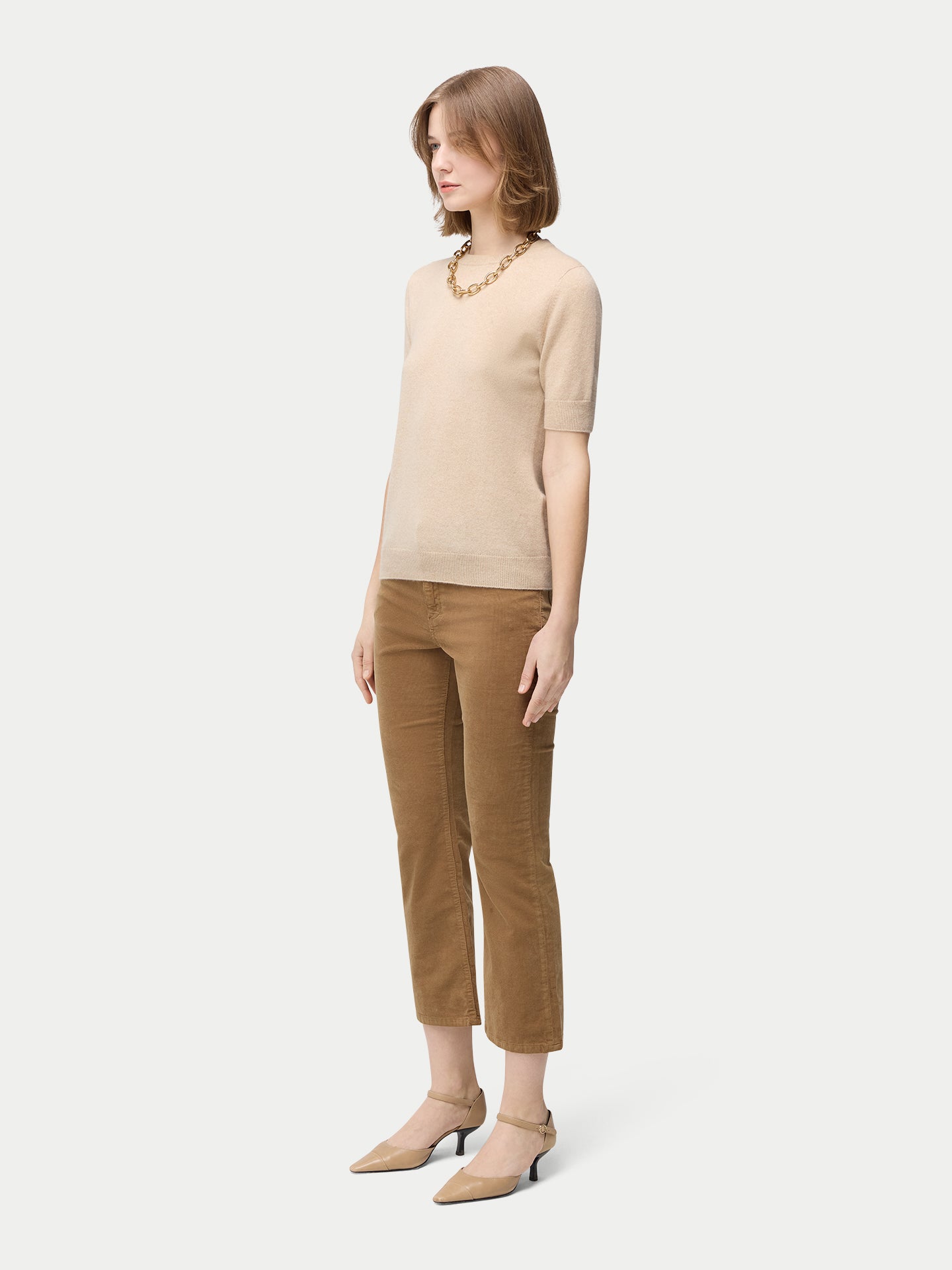 Organic Colour Crew Neck Cashmere Top