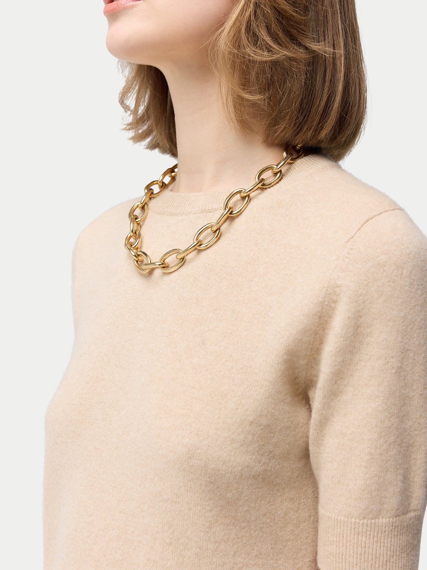 Organic Colour Crew Neck Cashmere Top