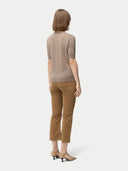 Women's Jersey Knitted Cashmere Top Taupe - Gobi Cashmere #color_taupe