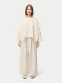 Cashmere Poncho with Fringed Sleeve | GOBI Cashmere