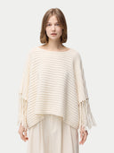 Cashmere Poncho with Fringed Sleeve | GOBI Cashmere