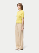 Women’s Ajour Knit Cashmere Silk Top Blazing Yellow | GOBI UK #color_blazzing-yellow