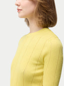 Women’s Ajour Knit Cashmere Silk Top Blazing Yellow | GOBI UK #color_blazzing-yellow