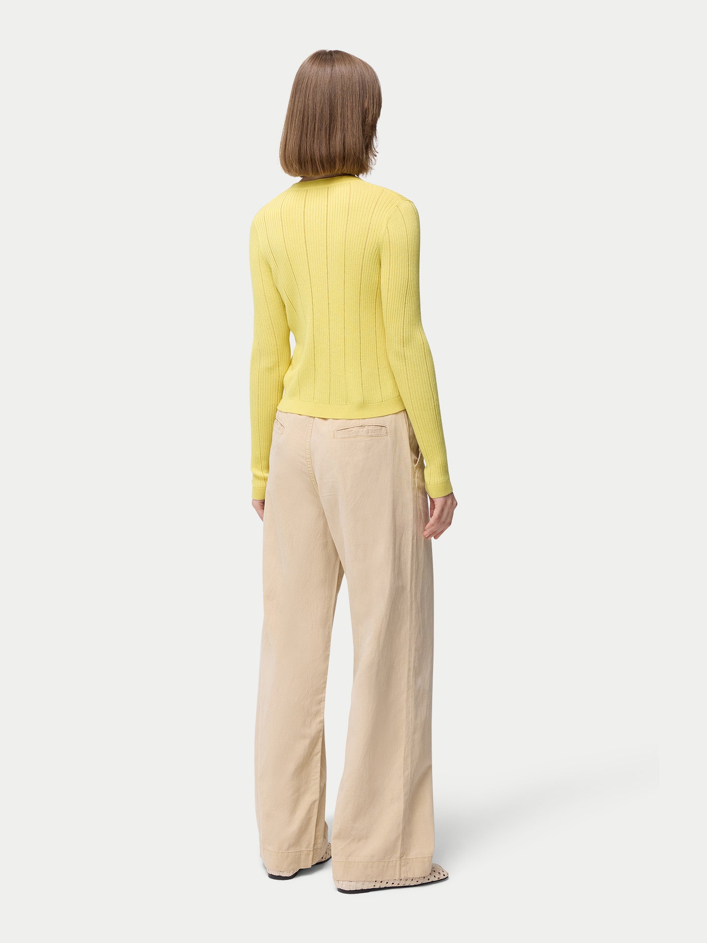 Hidden Button-Front Cashmere Silk Cardigan