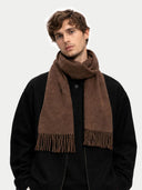 Cashmere Fringed Scarf Cocoa - Gobi Cashmere
