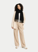 Cashmere Fringed Scarf Black - Gobi Cashmere