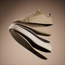 The layers of a CashmereTech sneaker separated to show its construction