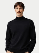 Timeless Mock Neck Cashmere Jumper Black - Gobi Cashmere